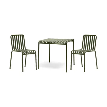 Ensemble de repas Palissade 2 chaises 82,5x90 cm - Olive - HAY