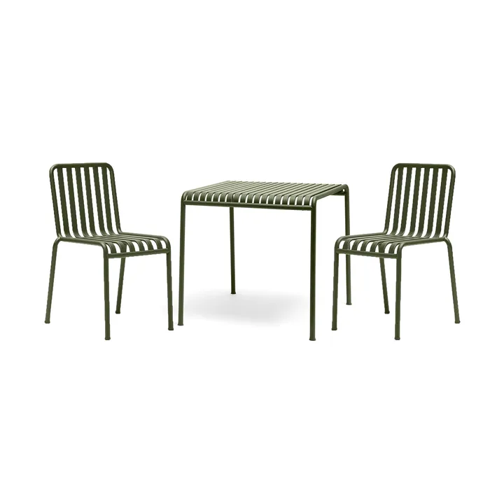Ensemble de repas Palissade 2 chaises 82,5x90 cm - Olive - HAY