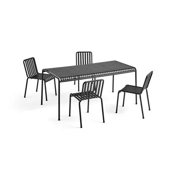 Ensemble de repas Palissade 4 chaises 170x90 cm - Anthracite - HAY