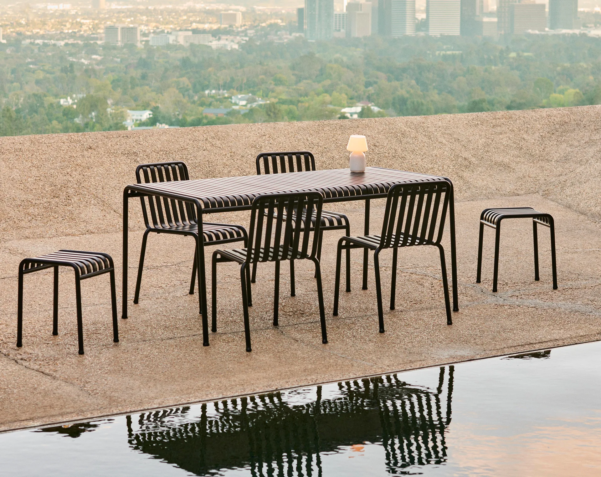 Ensemble de repas Palissade 4 chaises 170x90 cm - Anthracite,  HAY