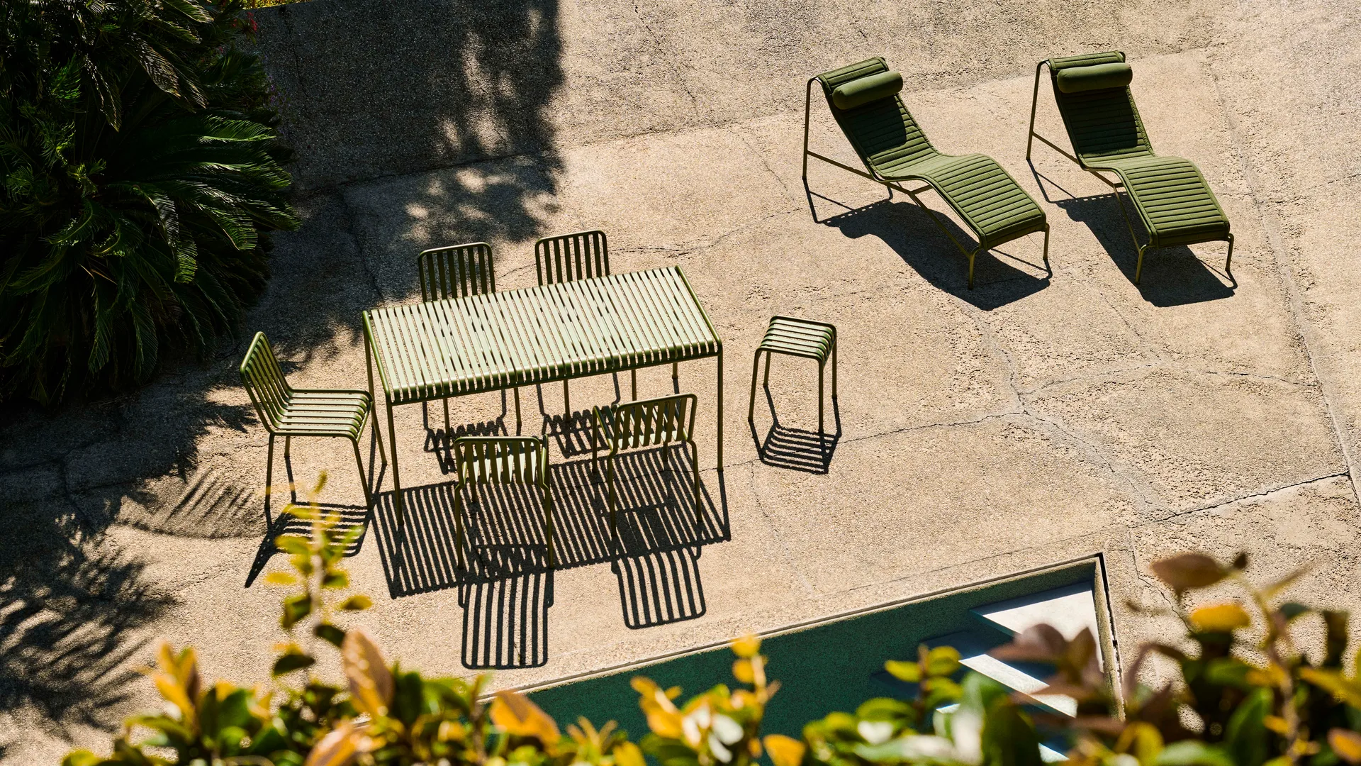 Ensemble de repas Palissade 4 chaises 170x90 cm - Olive,  HAY