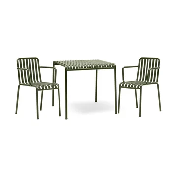 Ensemble de salle à manger Palissade 2 fauteuils 82,5x90 cm olive - HAY