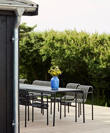 Ensemble de salle à manger Palissade 2 fauteuils Dining + banc 170x90 cm anthracite - HAY