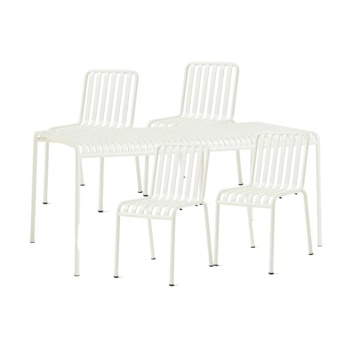 Ensemble de salle à manger Palissade 4 chaises 170x90 cm cream white - HAY