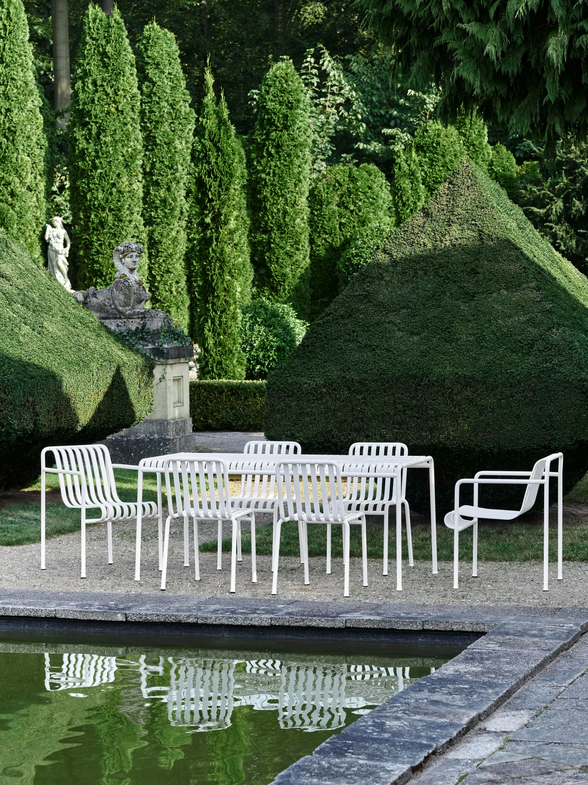 Ensemble de salle à manger Palissade 4 chaises 170x90 cm cream white,  HAY
