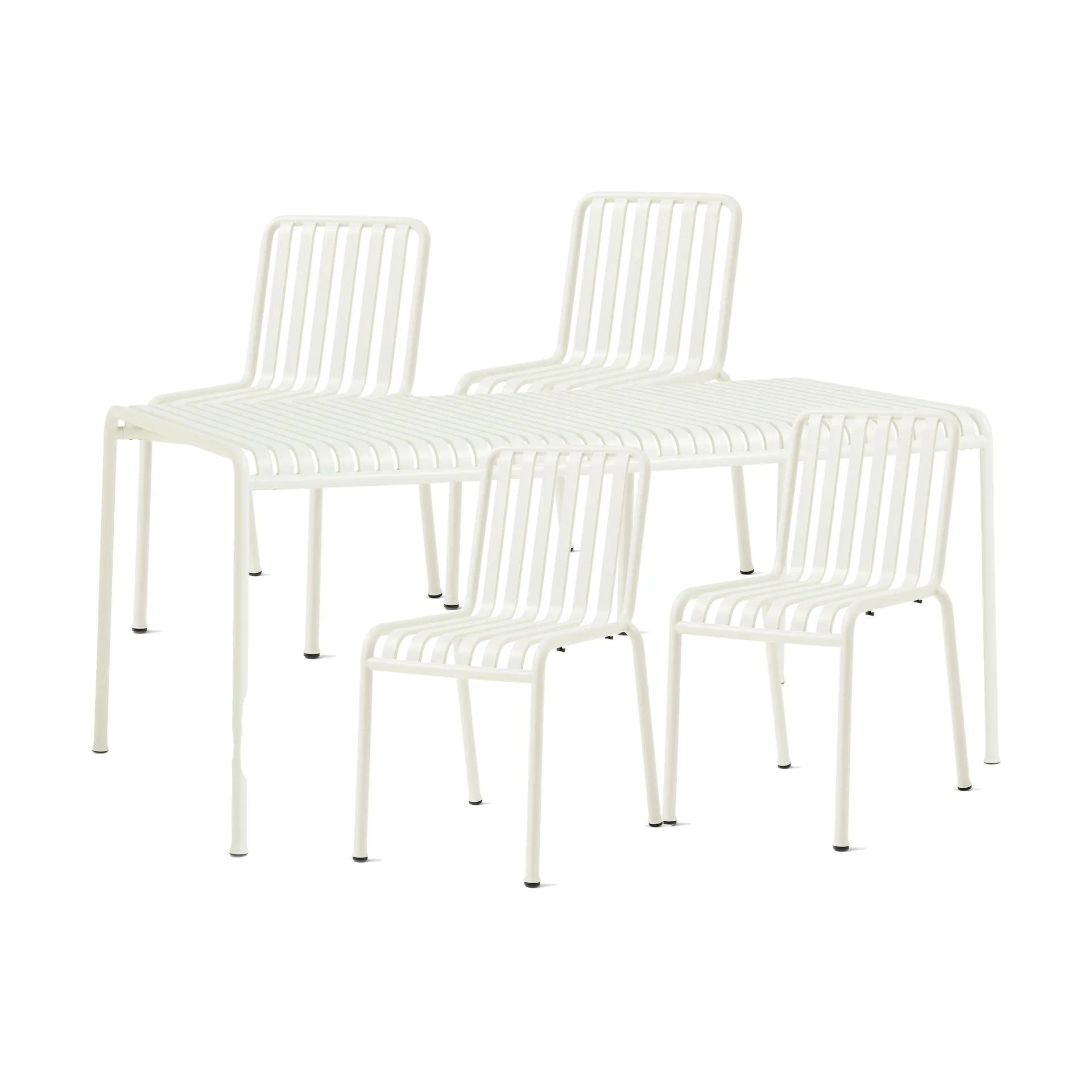 Ensemble de salle à manger Palissade 4 chaises 170x90 cm cream white HAY