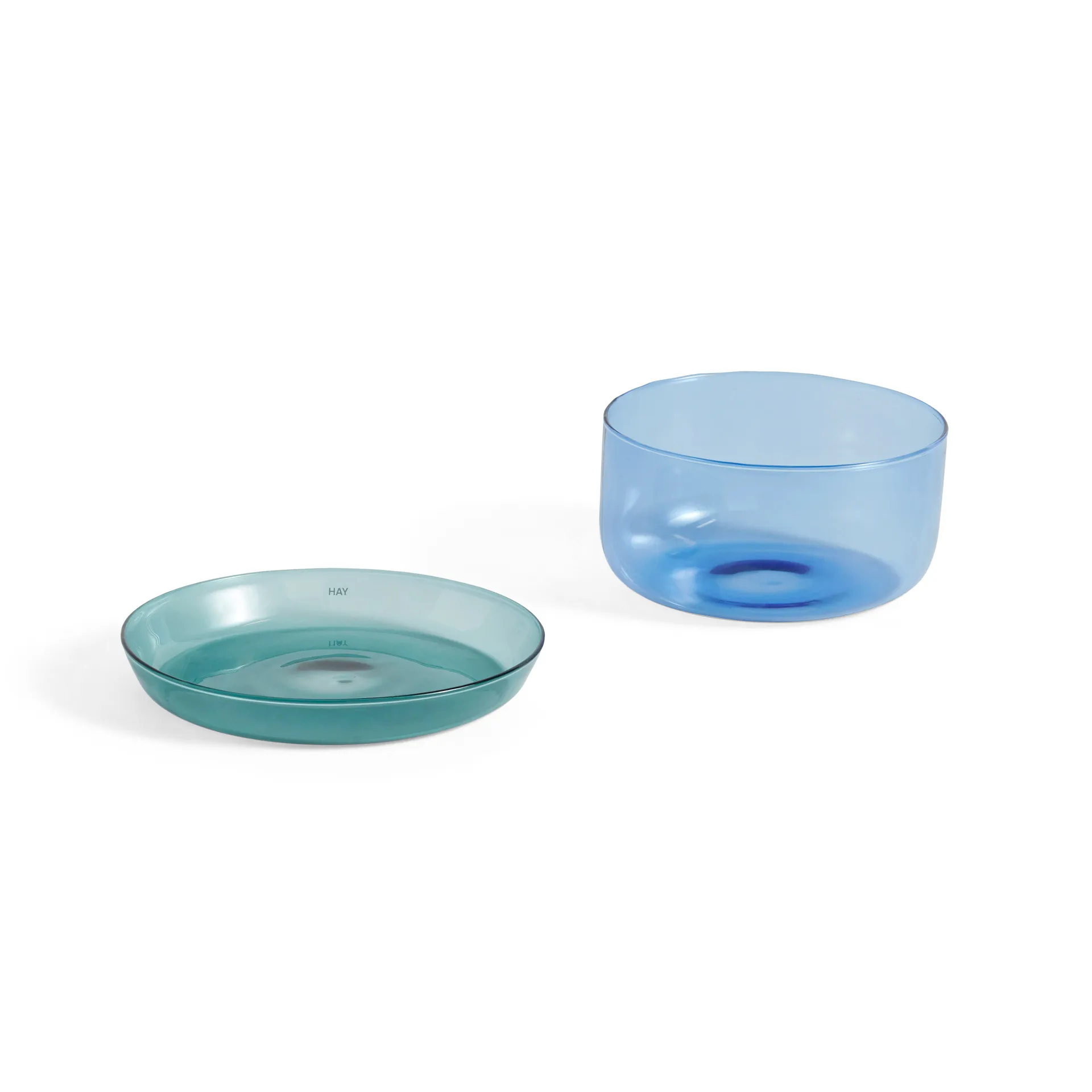 Ensemble de service plat et bol 2-in-1, Light blue-aqua HAY