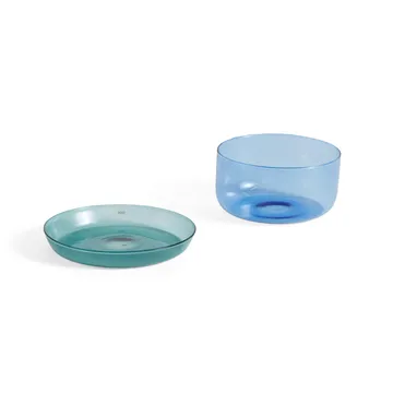 Ensemble de service plat et bol 2-in-1 - Light blue-aqua - HAY