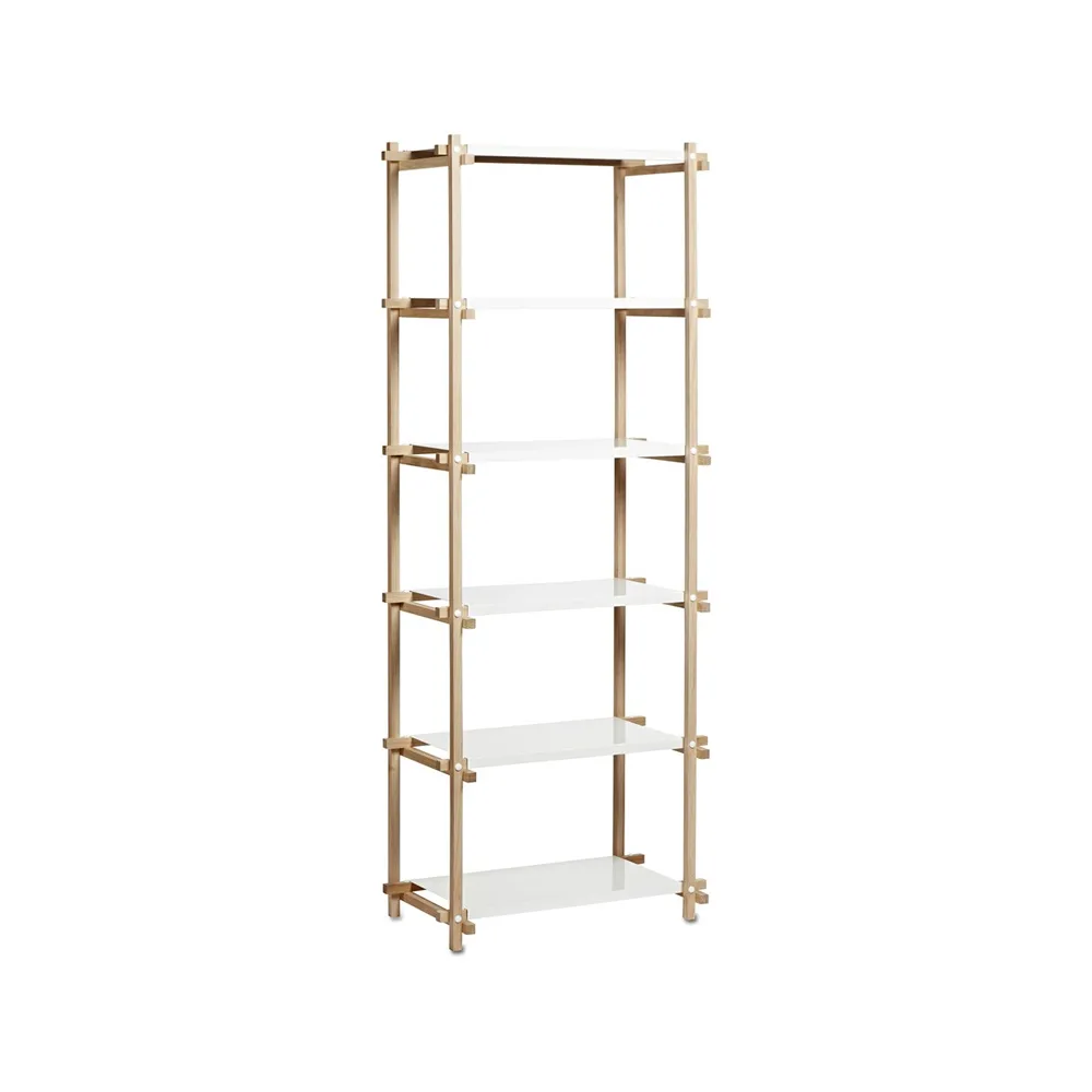 Étagère Woody Column, Oak-white lacquered shelf, high HAY