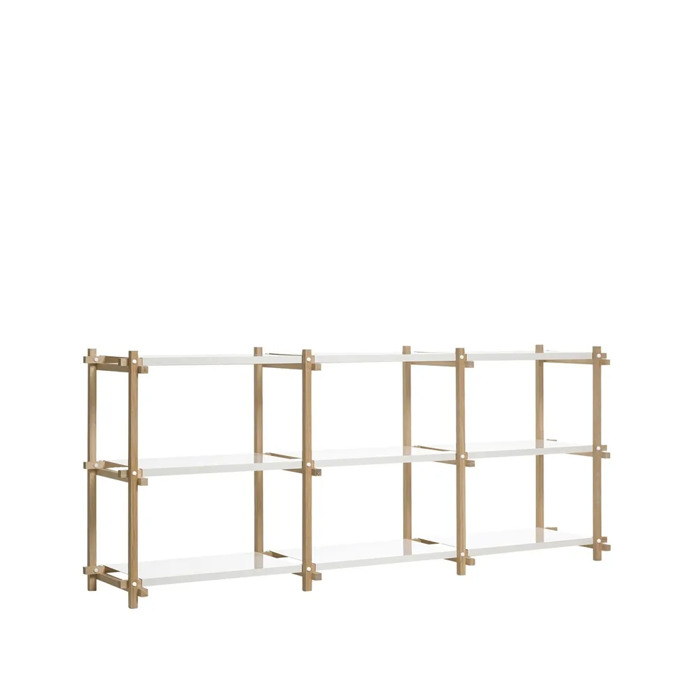Étagère Woody, Oak-white lacquered shelf, low HAY
