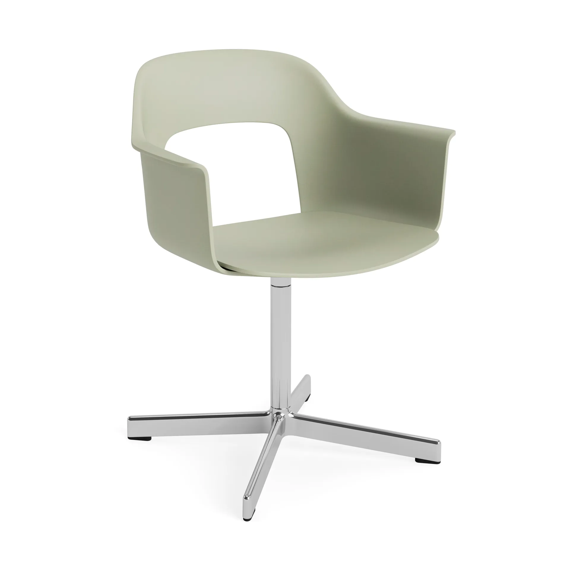 Fauteuil de bureau Layout Armchair 231, Pastel green aluminium poli base pivotante 4 étoiles HAY