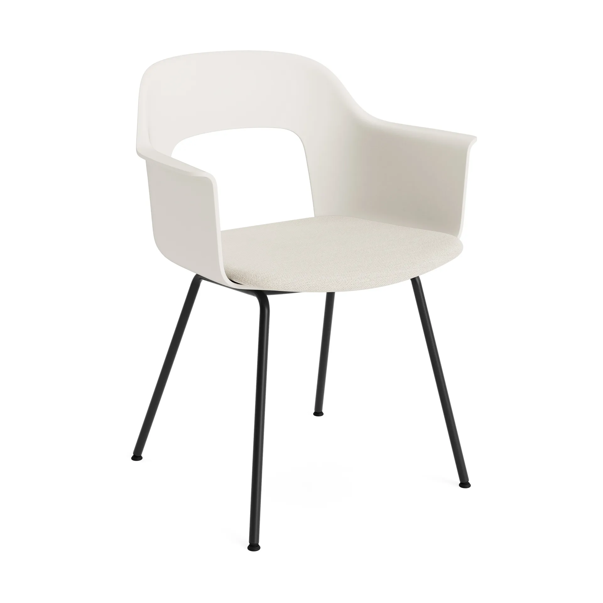Fauteuil Layout Armchair 213, Mode 011 Cream white acier noirci HAY