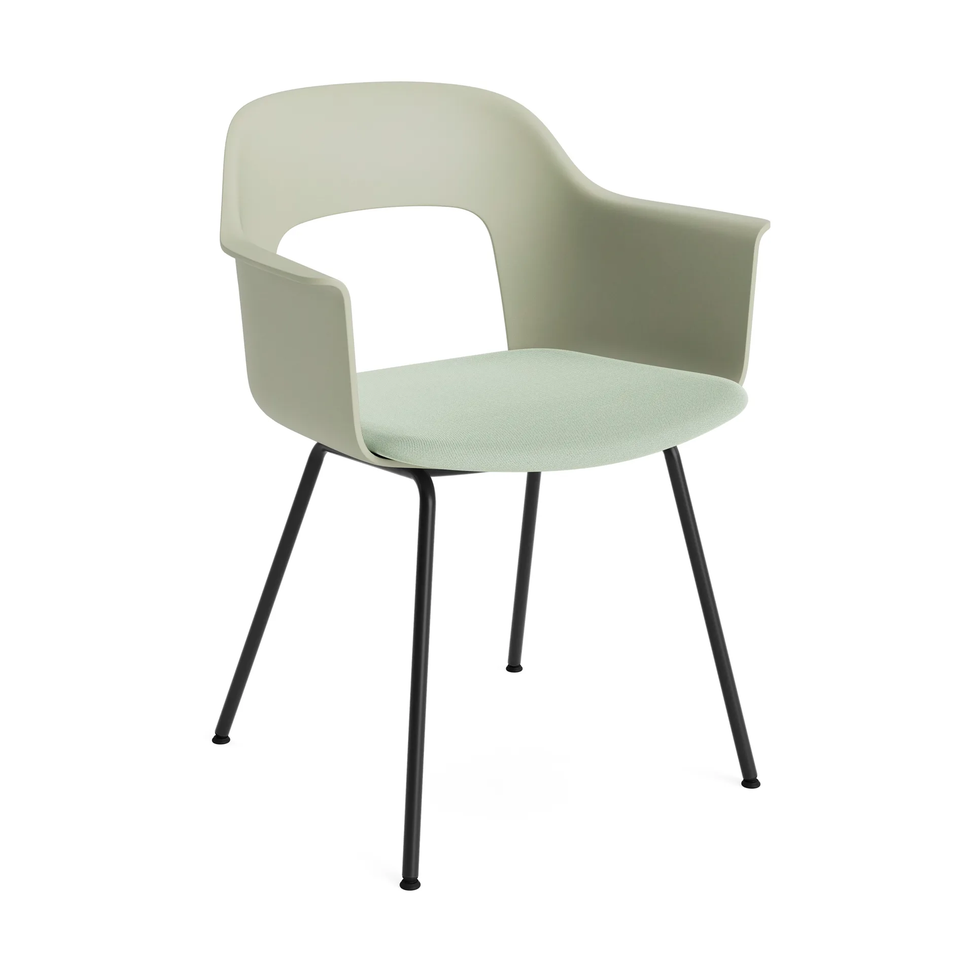 Fauteuil Layout Armchair 213, Relate 921 Pastel green acier noirci HAY