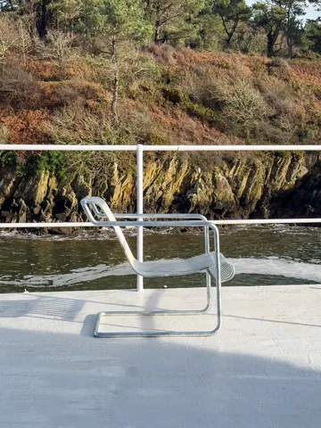 Fauteuil lounge bas Palissade Cantilever Low - Hot galvanised steel - HAY