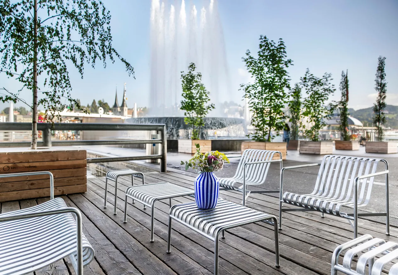 Fauteuil Lounge Palissade Low, hot galvanized HAY