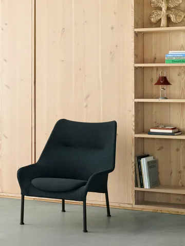 Fauteuil O2 Lounge Chair - Soft black acier noirci - HAY