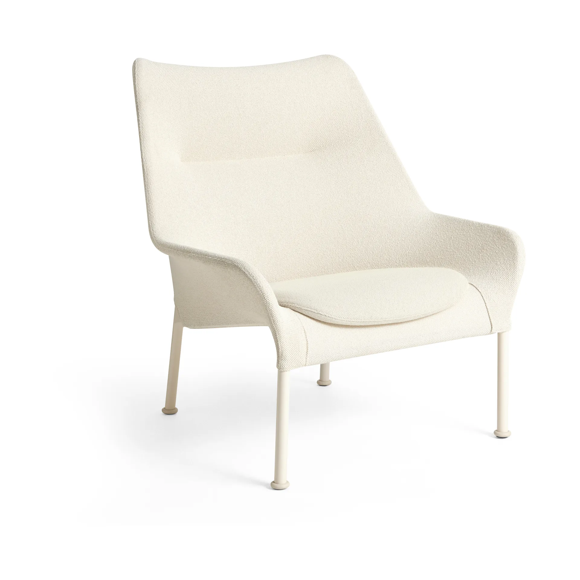 Fauteuil O2 Lounge Chair, Soft cream acier laqué eggshell HAY