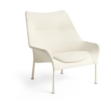 Fauteuil O2 Lounge Chair - Soft cream acier laqué eggshell - HAY