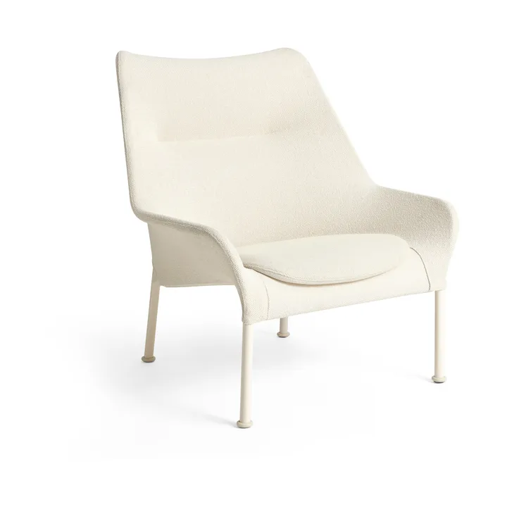 Fauteuil O2 Lounge Chair - Soft cream acier laqué eggshell - HAY