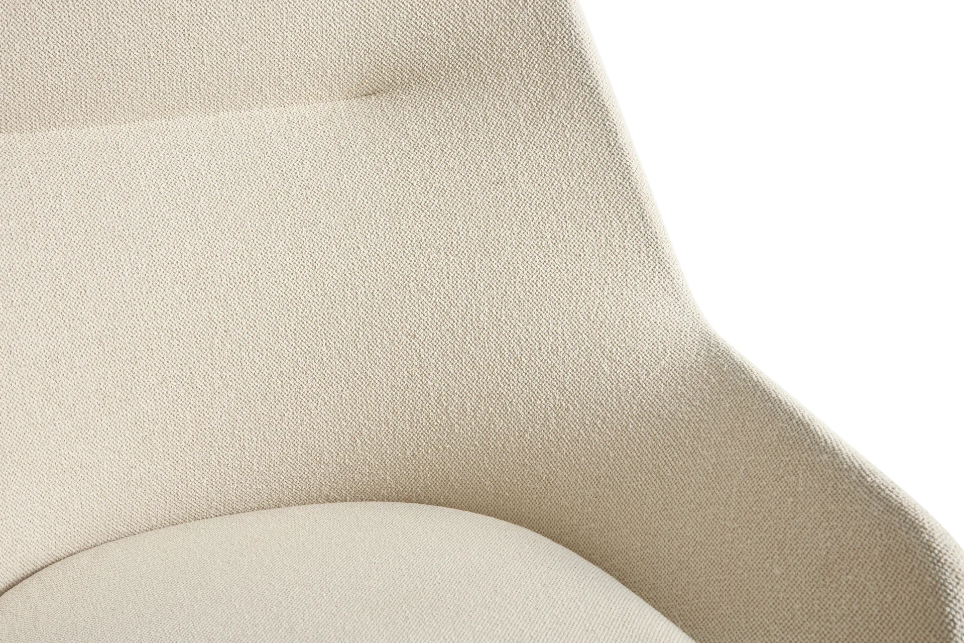 Fauteuil O2 Lounge Chair, Soft cream acier laqué eggshell HAY