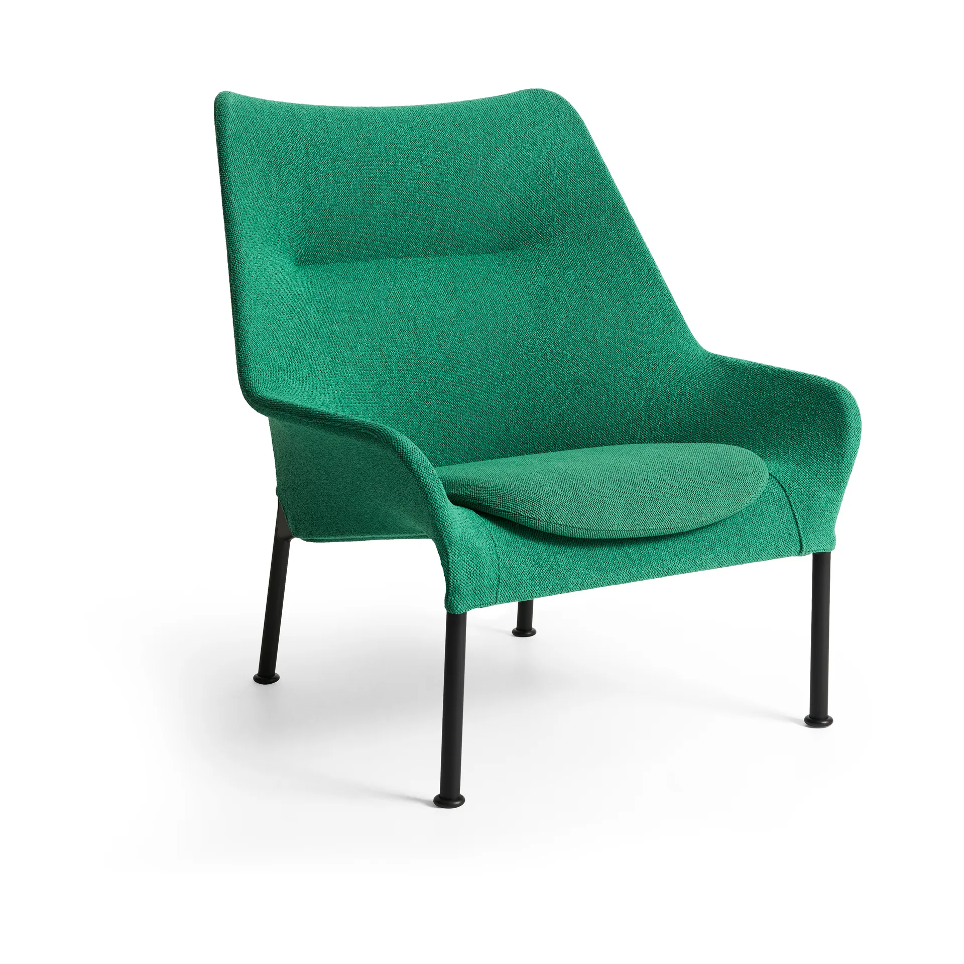 Fauteuil O2 Lounge Chair, Soft green acier noirci HAY