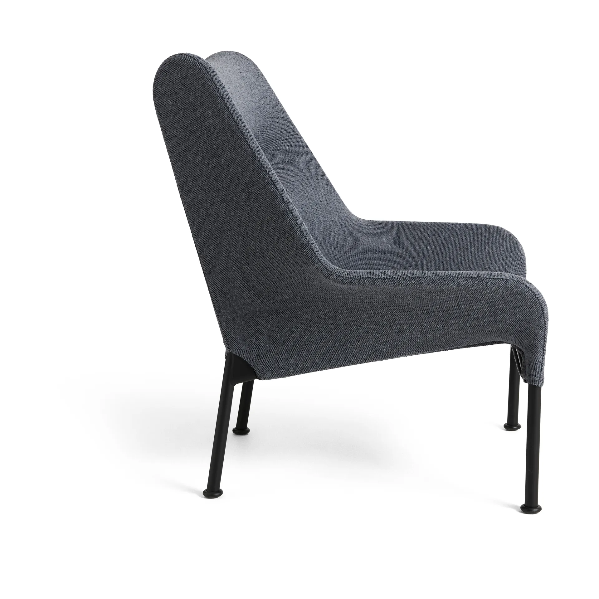 Fauteuil O2 Lounge Chair, Soft grey acier noirci HAY