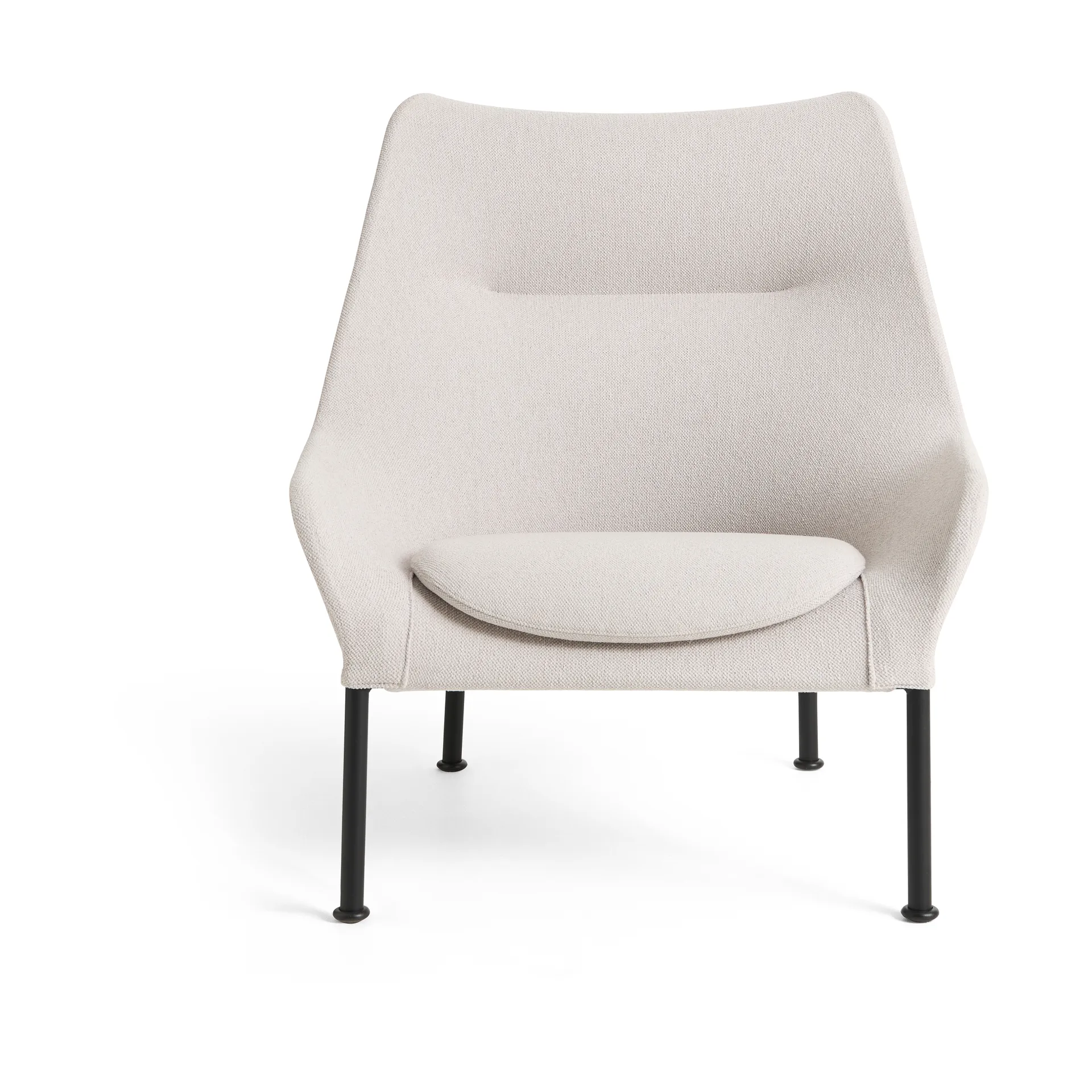 Fauteuil O2 Lounge Chair, Soft light grey acier noirci HAY