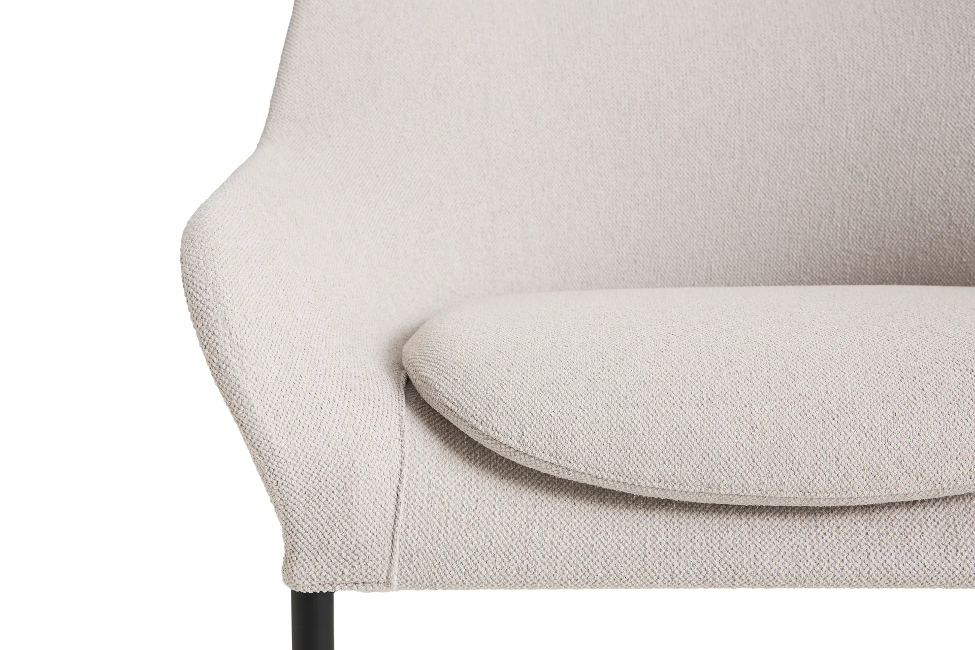 Fauteuil O2 Lounge Chair, Soft light grey acier noirci HAY