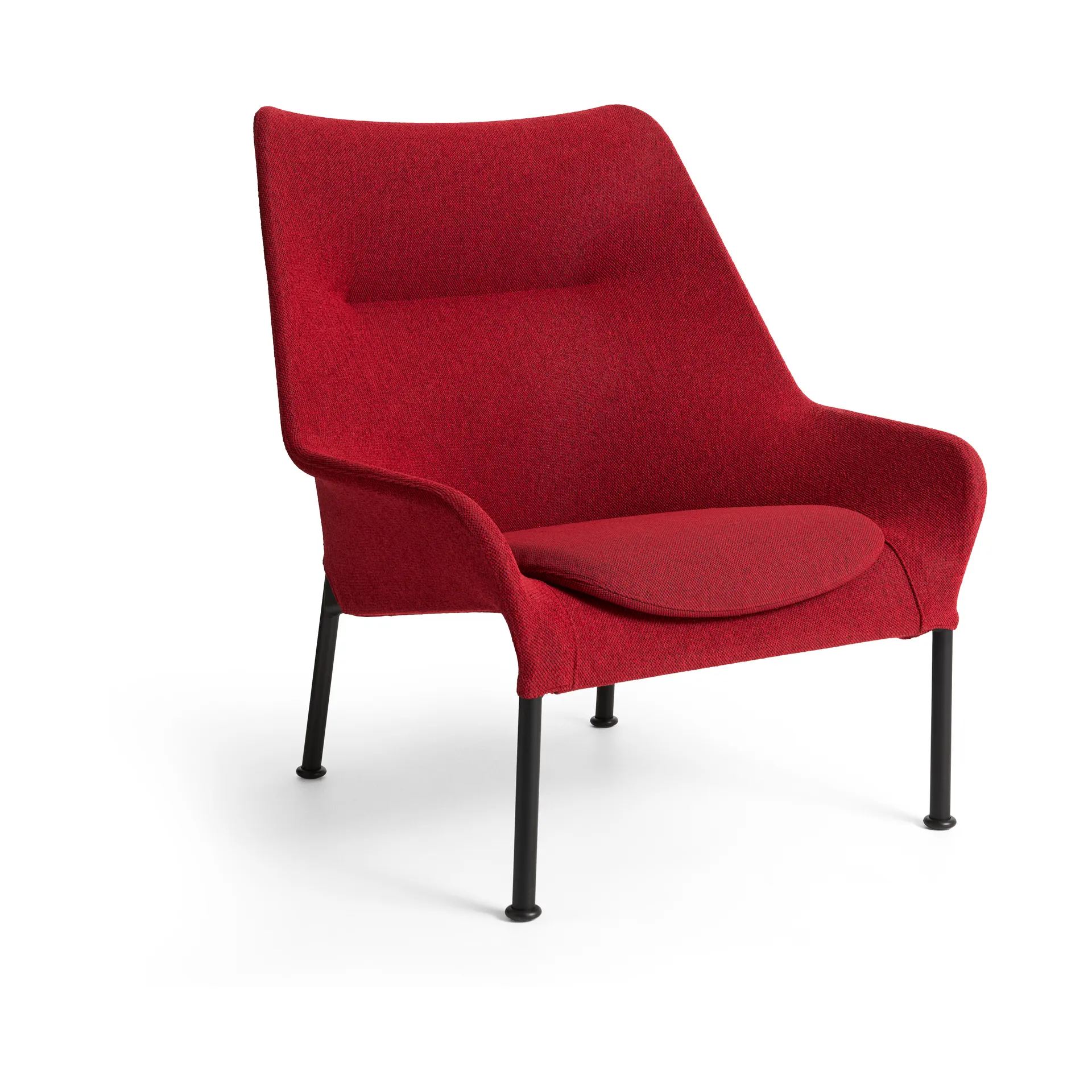 Fauteuil O2 Lounge Chair, Soft red acier noirci HAY
