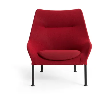 Fauteuil O2 Lounge Chair - Soft red acier noirci - HAY