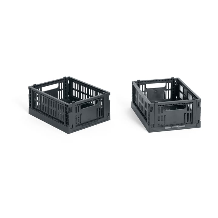 HAY Colour Crate Mini 13x17 cm, lot de 2 - Charcoal - HAY