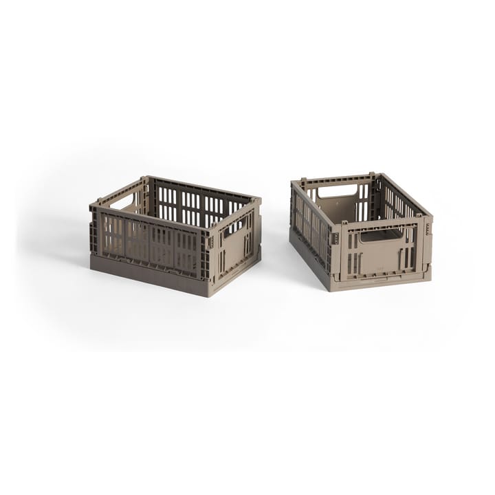 HAY Colour Crate Mini 13x17 cm, lot de 2 - Warm grey - HAY