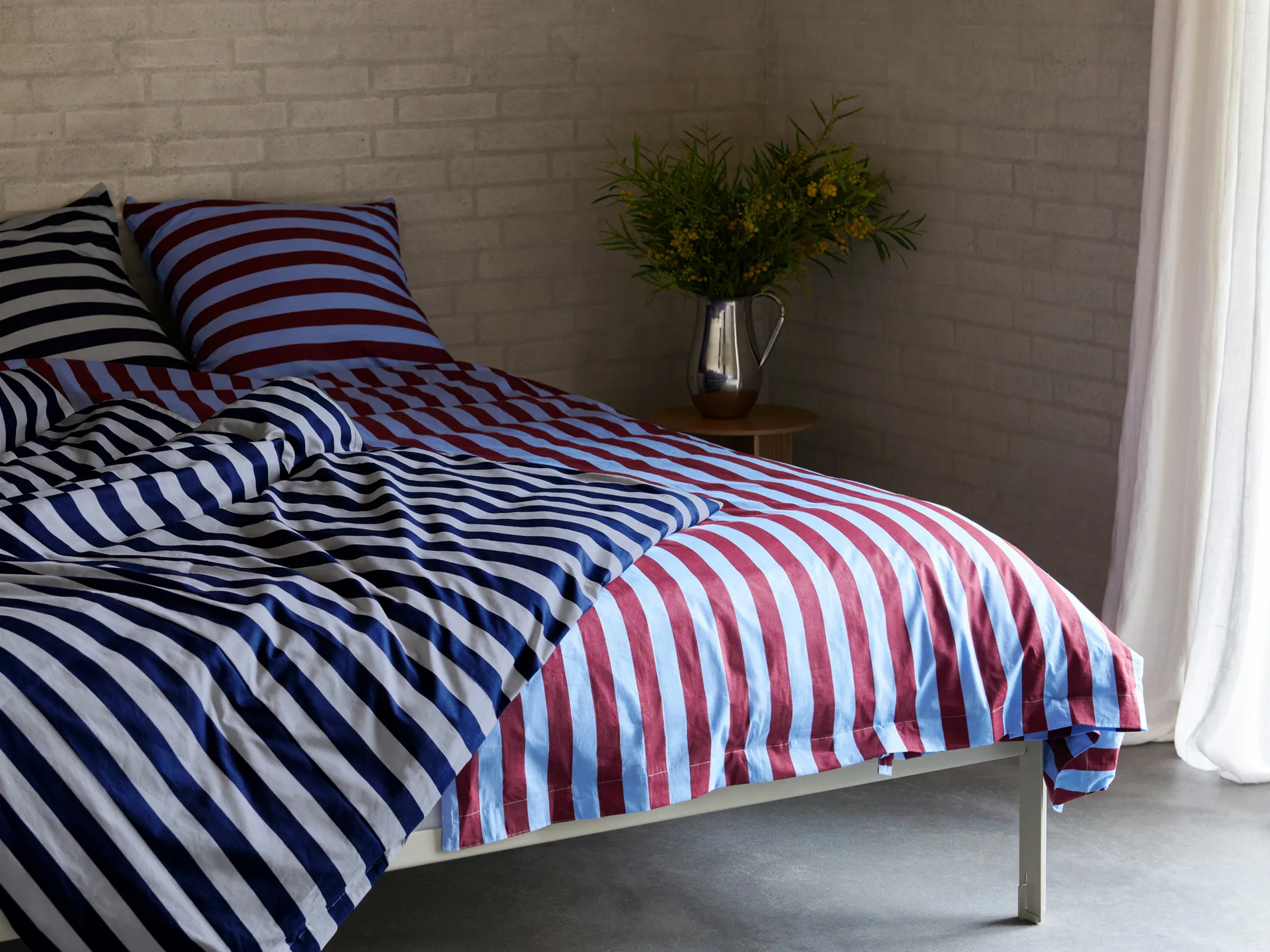 Housse de couette Été 220x220 cm, Bordeaux - Bleu ciel HAY