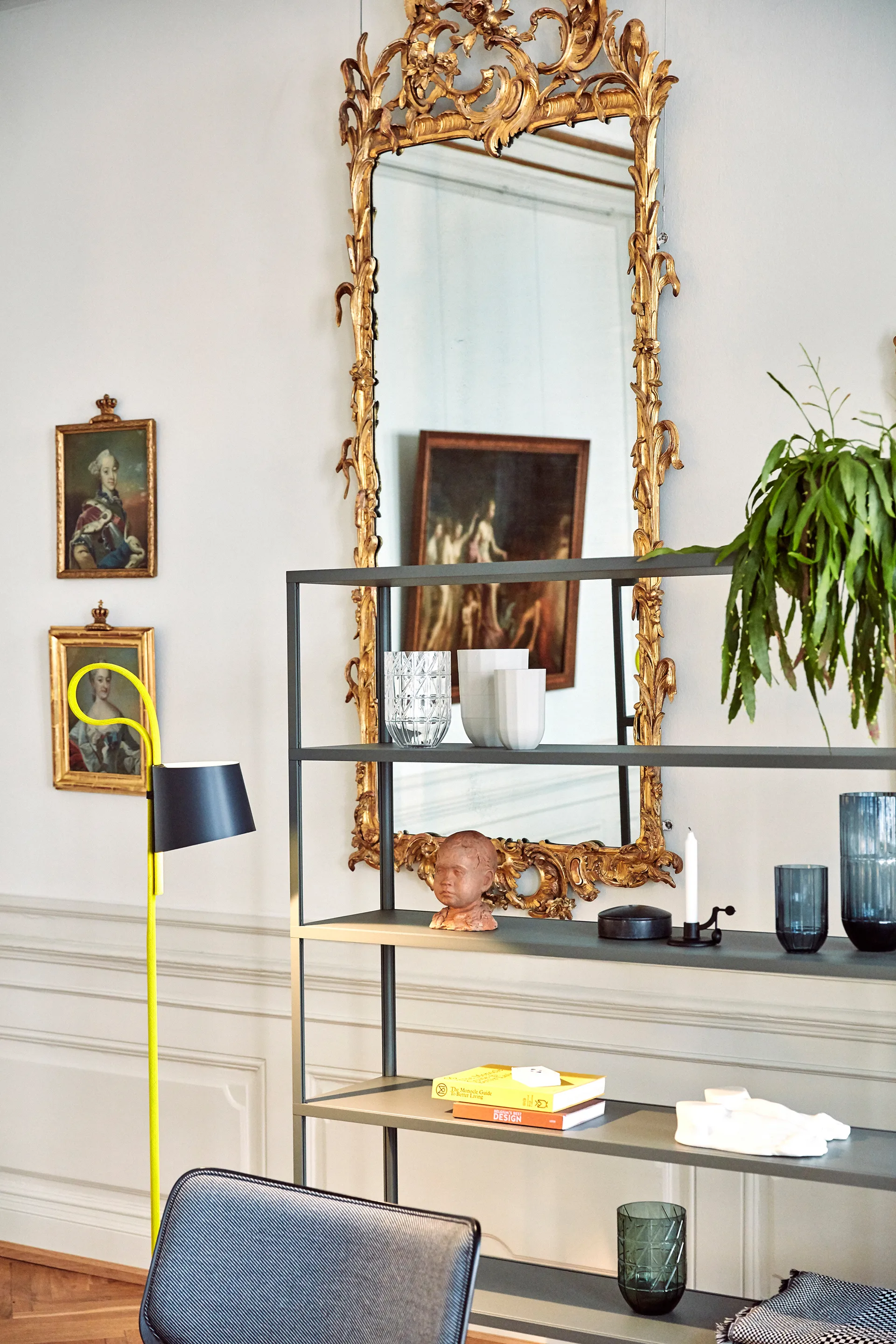 Lampadaire Rope Trick, Noir-jaune HAY