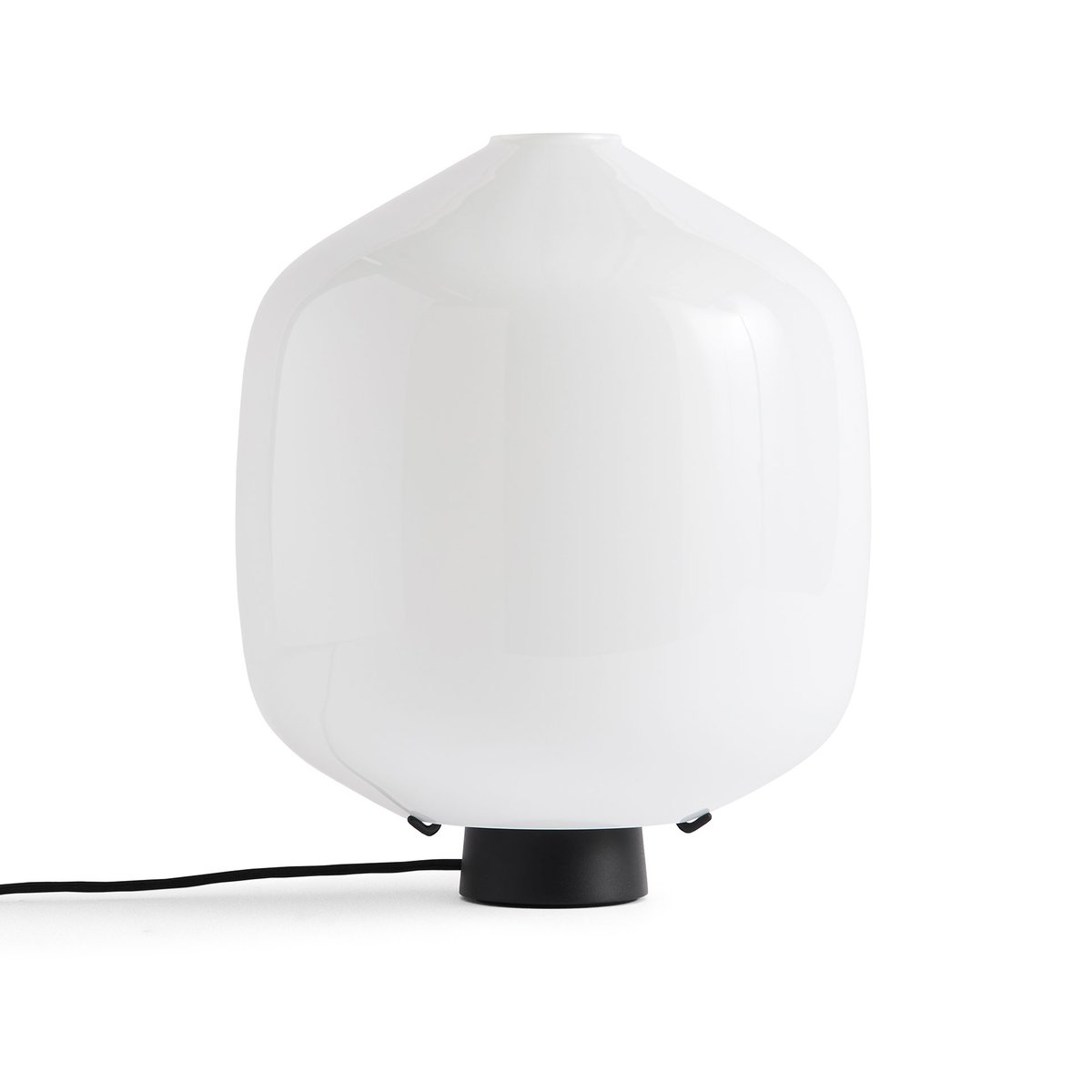 HAY Lampe à poser Buoy 30 cm Opal glass-soft black | Design Scandinave | Lampes de table | Blanc