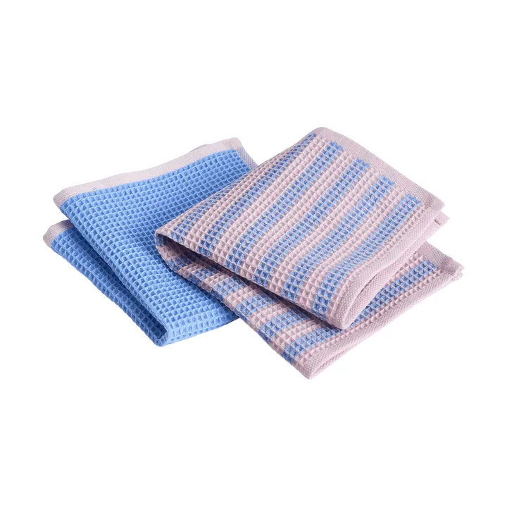 Lavette Canteen 31x31 cm lot de 2 - Sky blue-pink mix - HAY