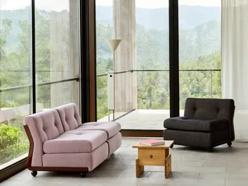 Module de canapé Amanta - Anthracite-turf blue red mélange, 1-place/fauteuil - HAY