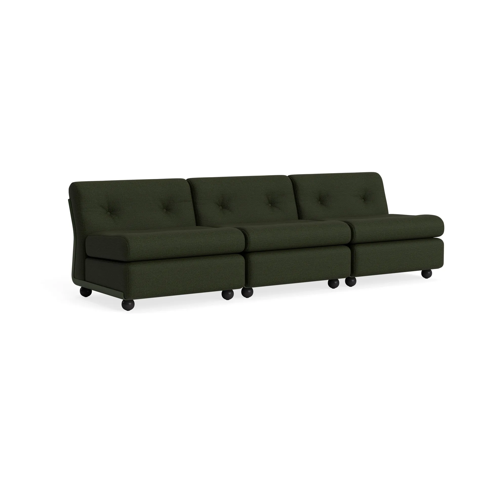 Module de canapé Amanta, Bottle green-maglia dark green, 3-places HAY
