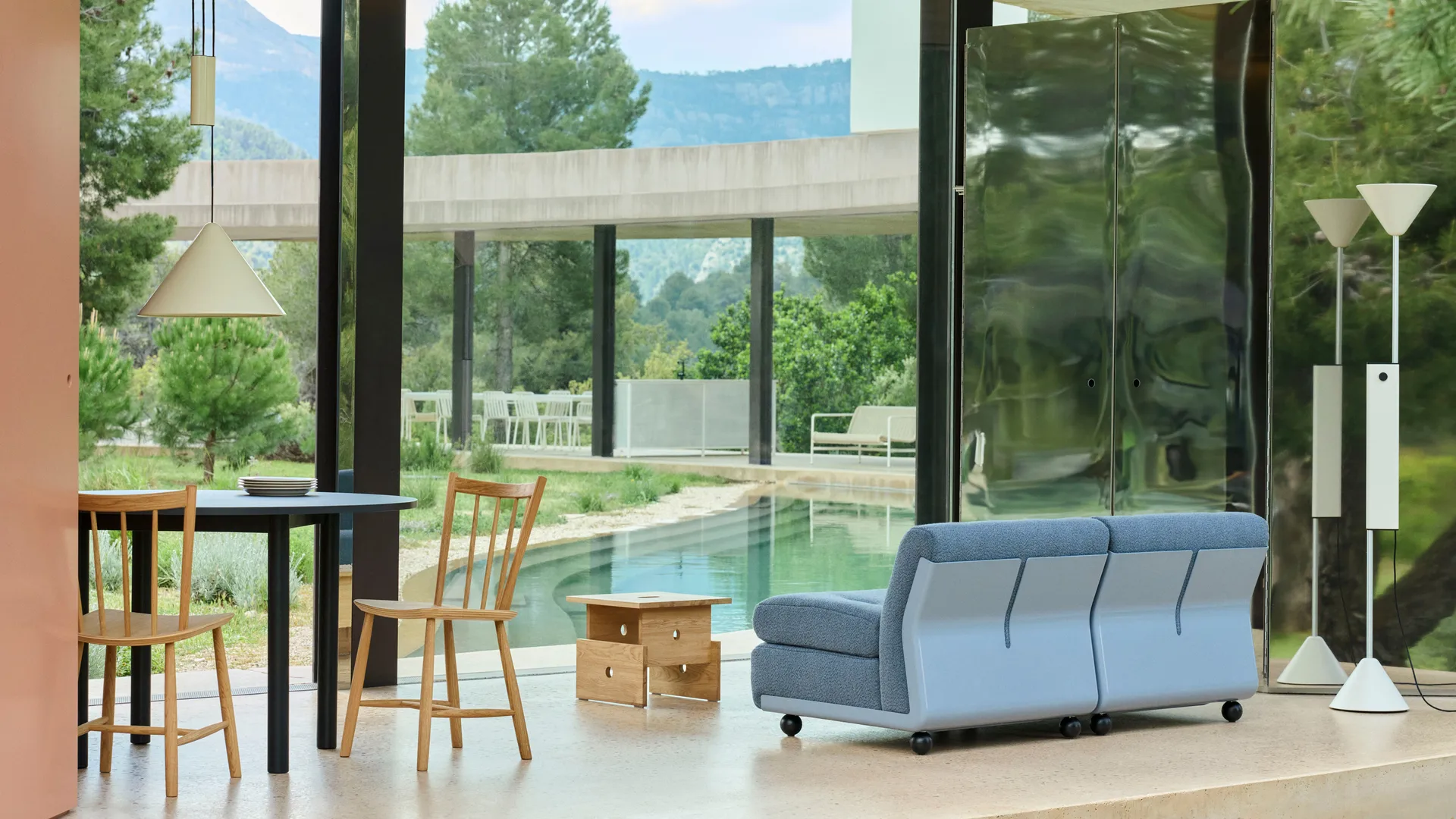 Module de canapé Amanta, Frost blue-naveli 723, 2-places HAY