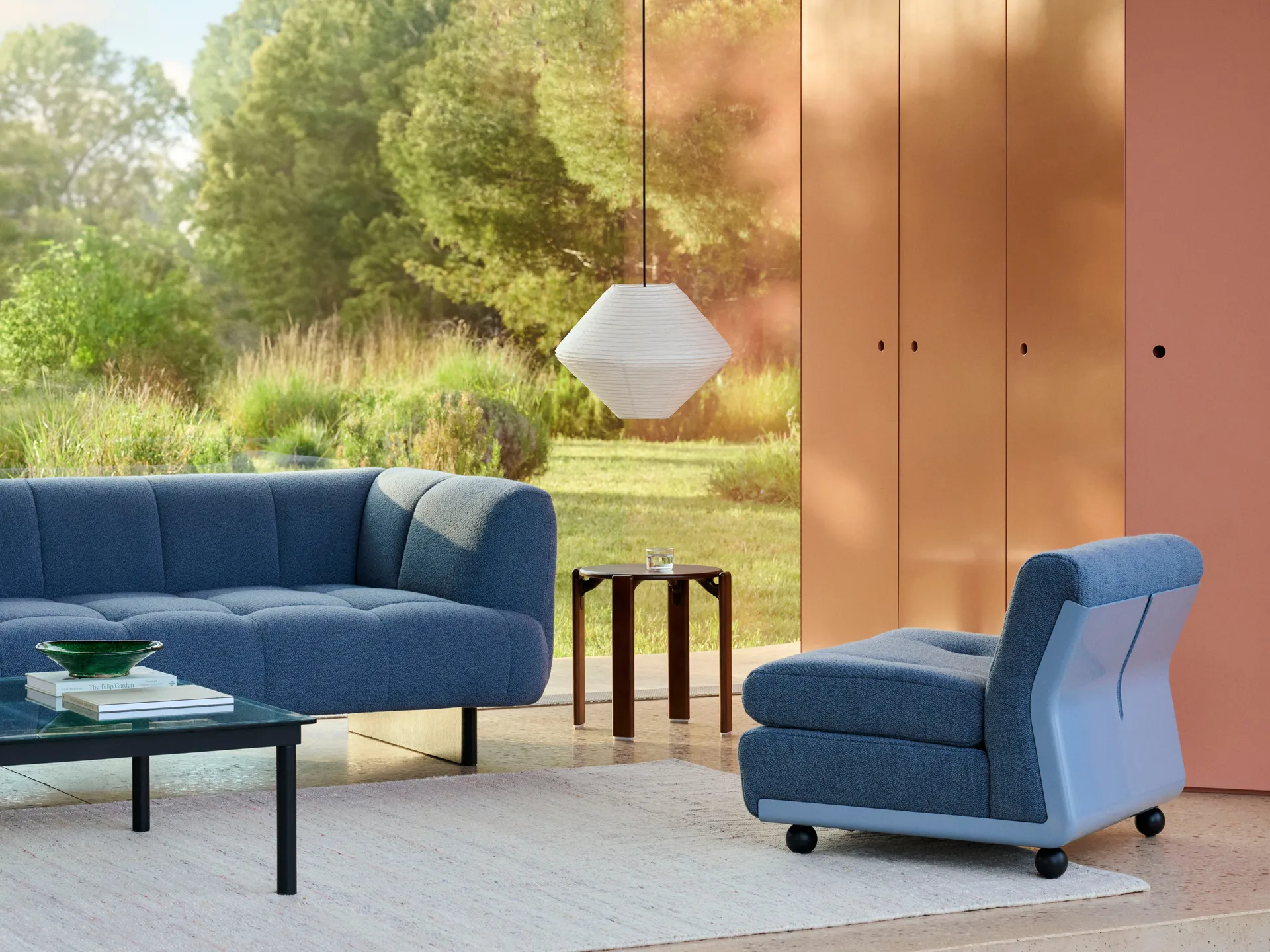 Module de canapé Amanta, Frost blue-turf blue, 1 place/fauteuil HAY