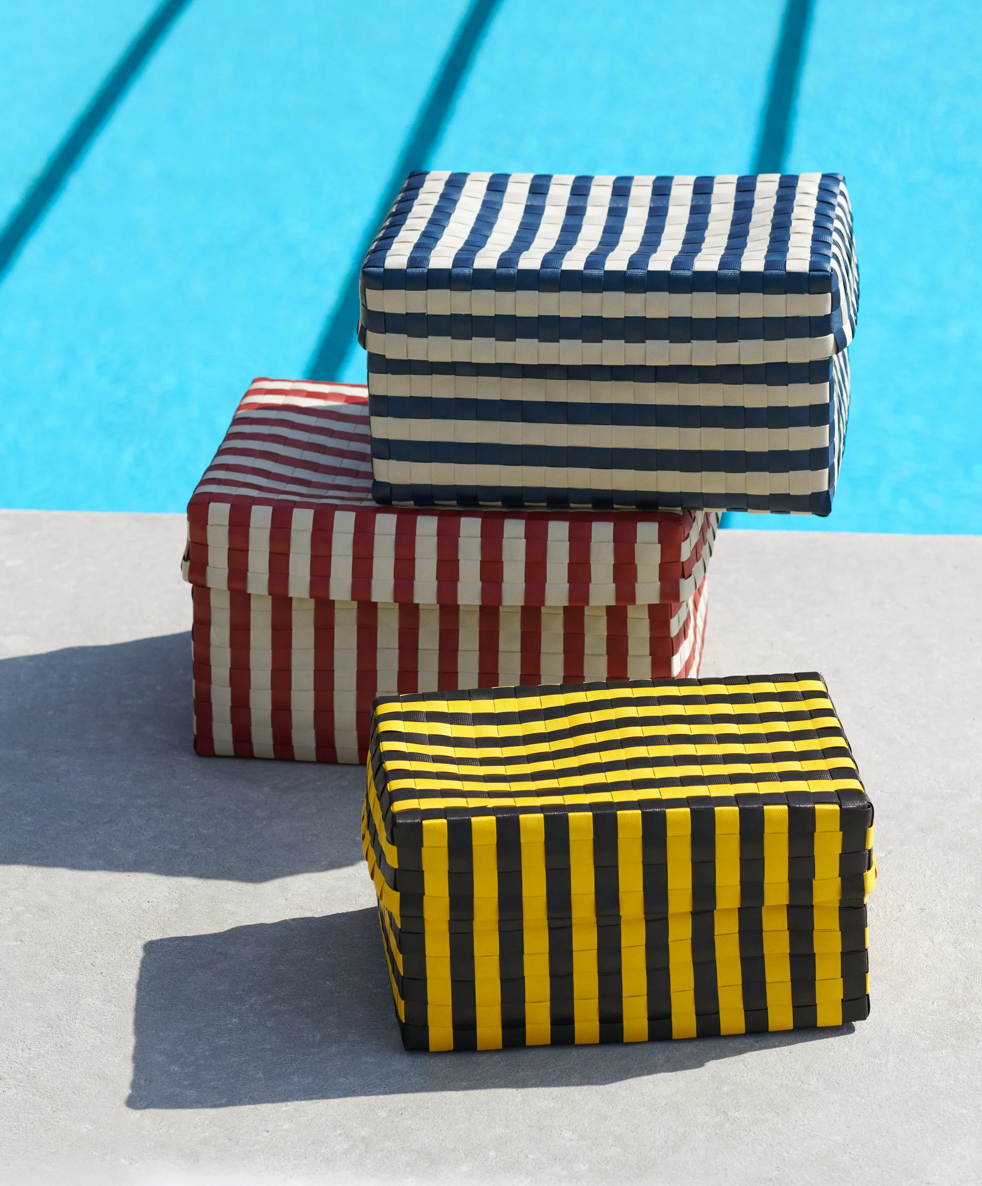 Panier de rangement Maxim Stripe Box S 21x30 cm, Jaune-noir HAY