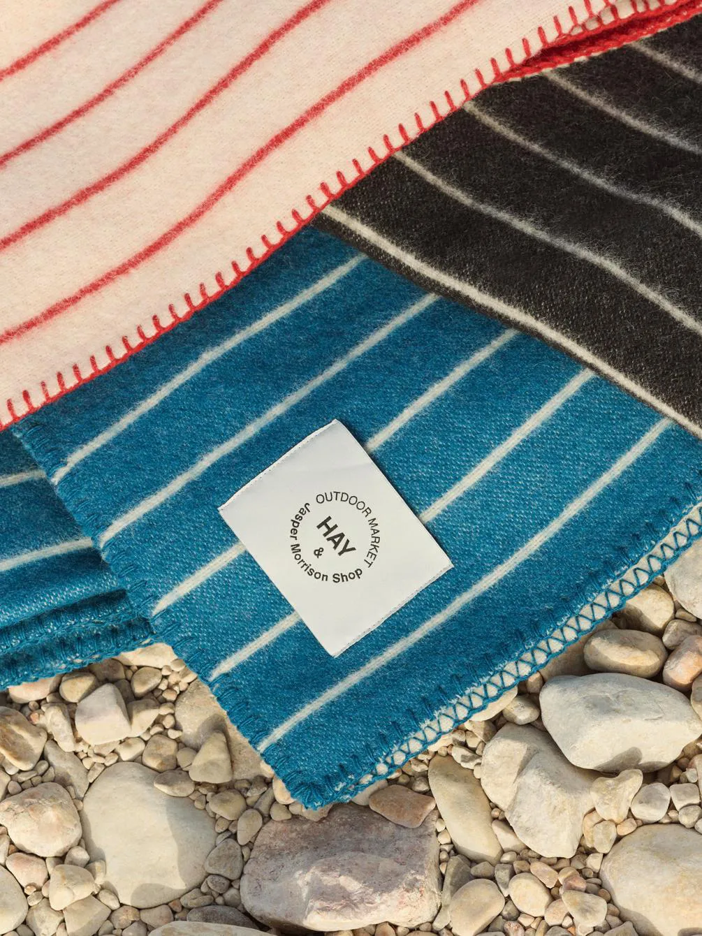 Plaid Outdoor Market, Black-beige, 130x180 cm HAY