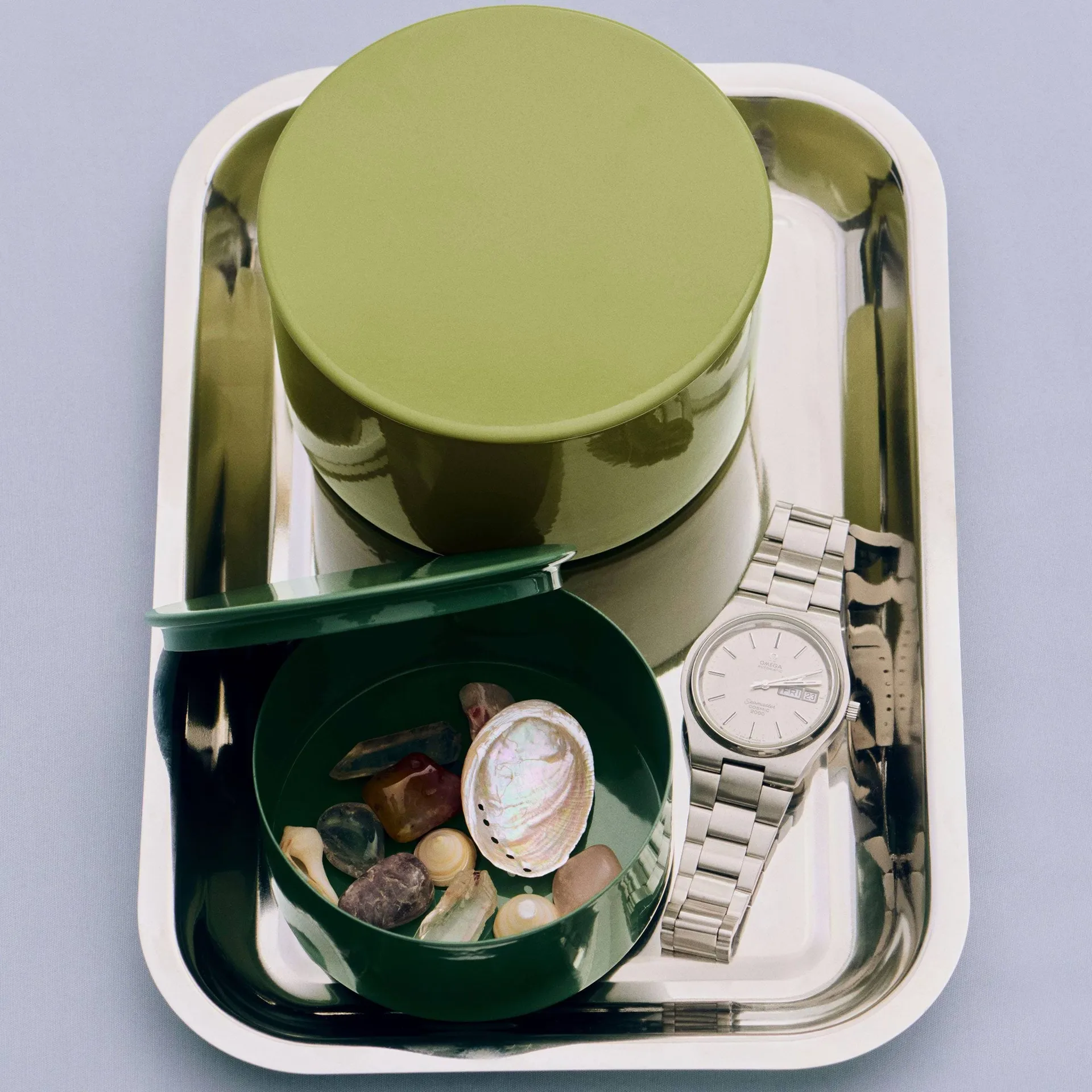 Plat de service Essential Steel, Acier inoxydable, rectangulaire, small HAY