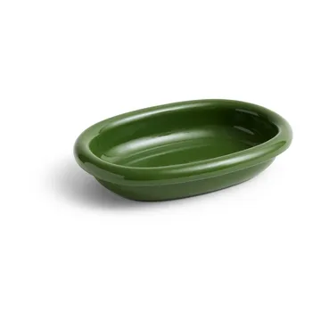 Plat de service ovale Barro - Green, small 20x27,5 cm - HAY