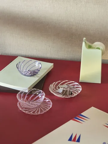 Plat Spin Ø11 cm Lot de 2 - Transparent-rayure blanche - HAY