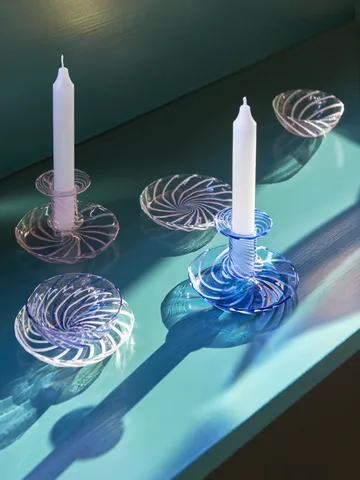 Plat Spin Ø11 cm Lot de 2 - Transparent-rayure blanche - HAY