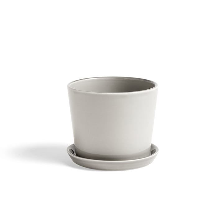 Pot Botanical Family, Light grey, medium, avec soucoupe ø13.5 cm HAY