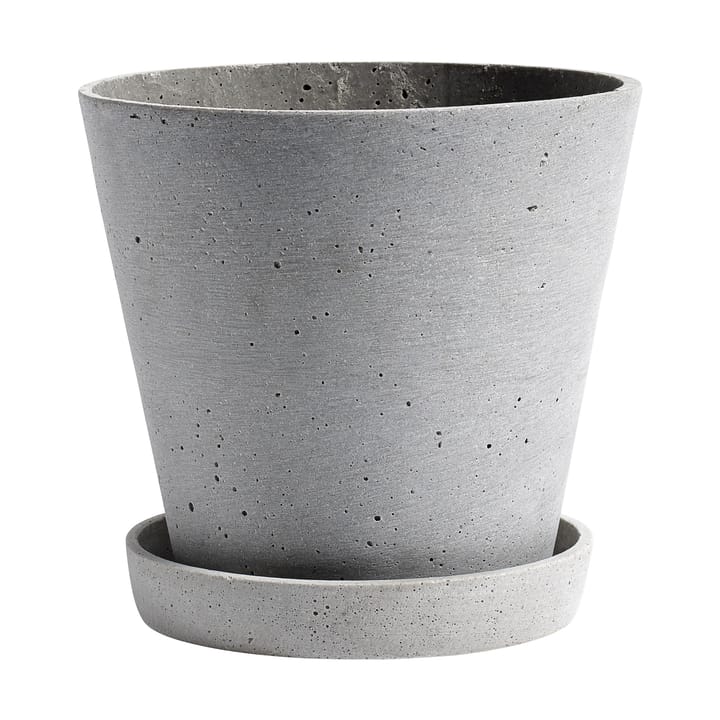 Pot HAY Flowerpot with saucer L Ø17.5 cm - Gris - HAY