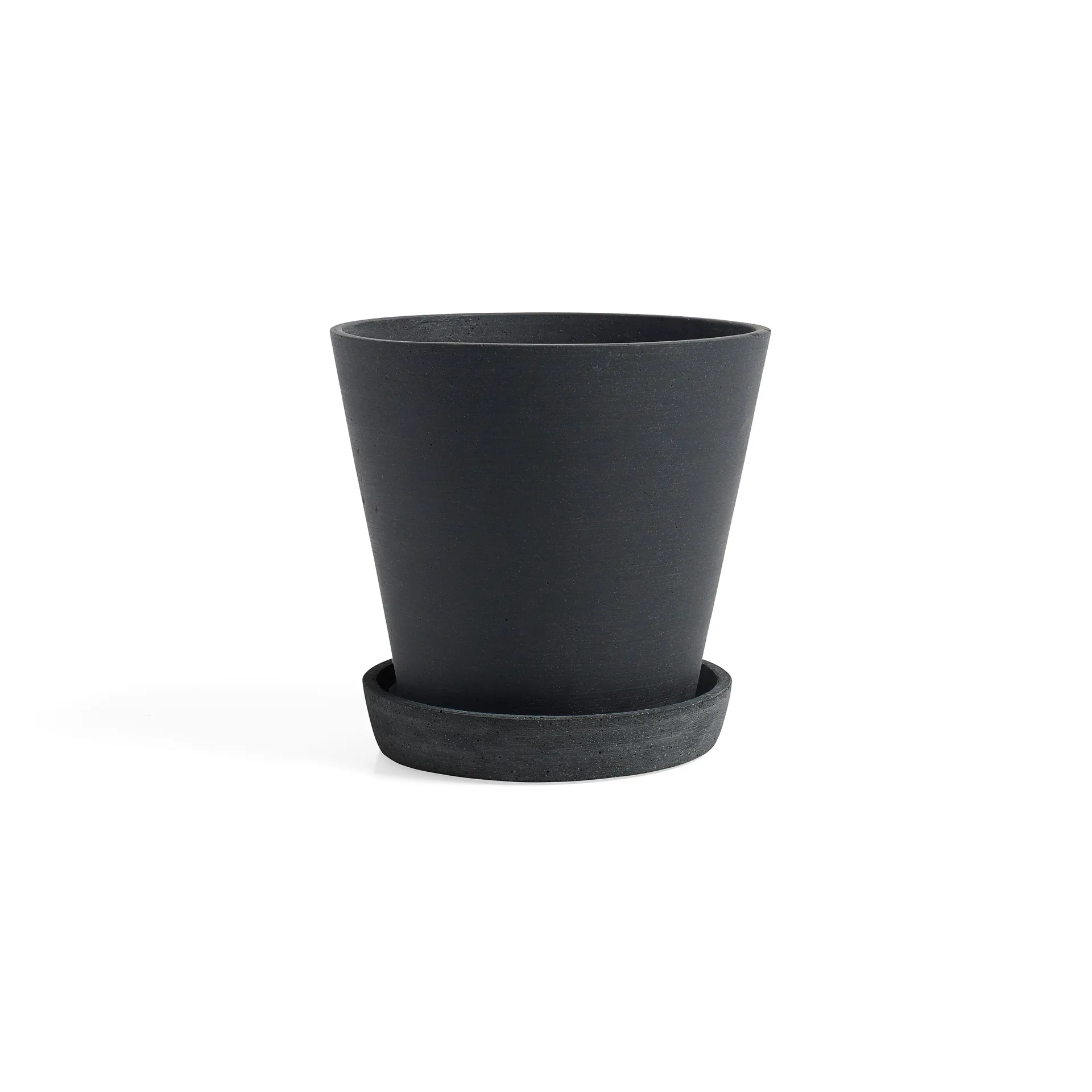 Pot HAY Flowerpot with saucer L Ø17.5 cm, Noir HAY