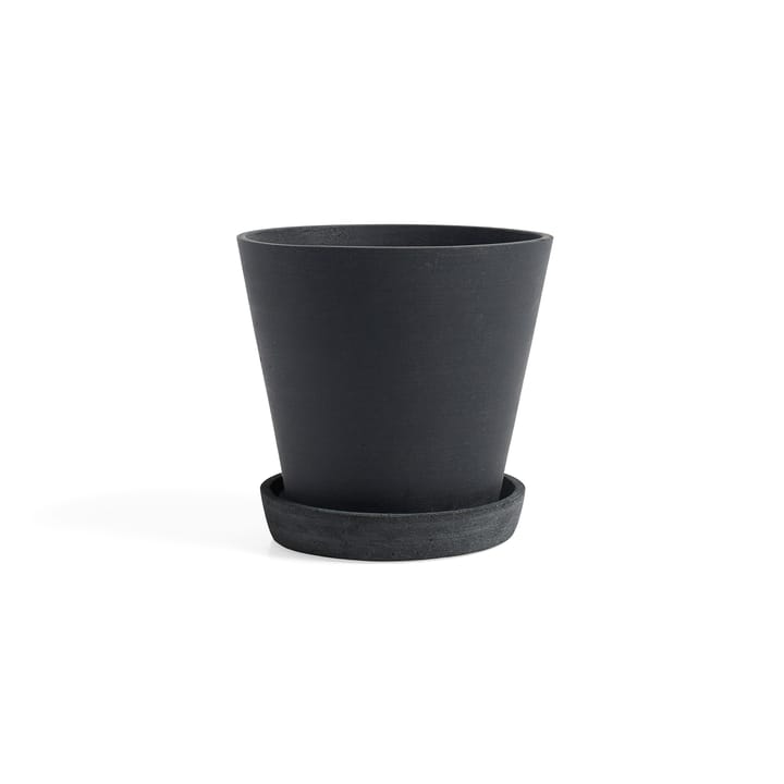 Pot HAY Flowerpot with saucer L Ø17.5 cm - Noir - HAY
